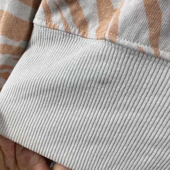 SUNDRY Hoodie XS Orange Zebra Print Long Sleeve Pullover Knit - Picture 14 of 14